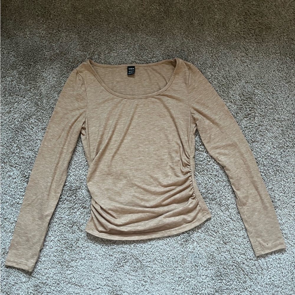 Women's Tan Long Sleeve Top